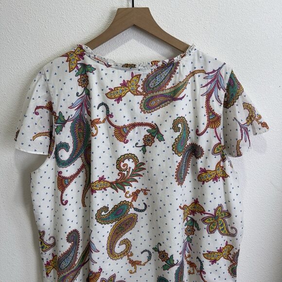Talbots Top Womens 3X Plus Floral Tropical Breathable Beach‎ Cotton Boho Coastal - Picture 9 of 15